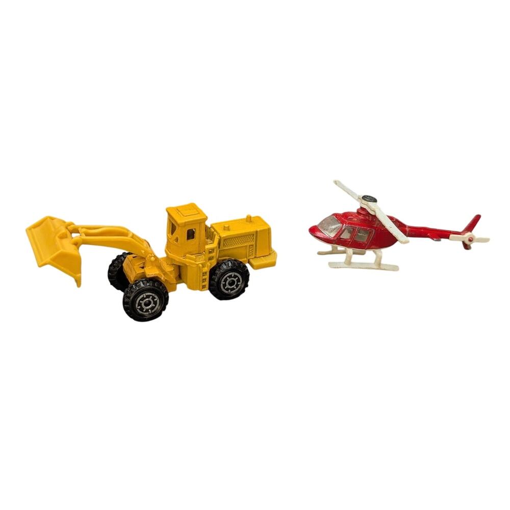 Vtg Die Cast Toy Lot Corgi Red Helicopter Zee Toys Mini Macks Front Loader P379